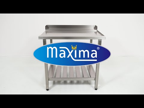 Dishwasher Table - 120 x 75cm - Right - with Backsplash and Storage Shelf