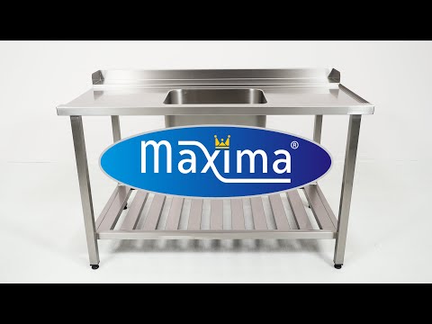 Dishwasher Table - 140 x 75cm - Right - with Sink and Backsplash - incl Storage Shelf