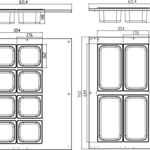 Saladette - 67L - incl 8 x 1/6 GN - Tabletop