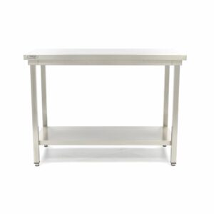 Stainless Steel Table - 60 x 60 cm - Adjustable Height - with Storage Shelf