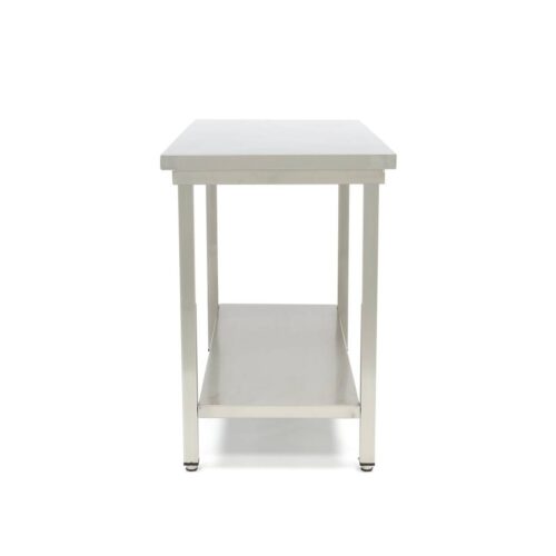 Stainless Steel Table - 160 x 60cm - Adjustable Height - with Storage Shelf