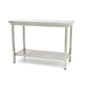 Stainless Steel Table - 180 x 70cm - Adjustable Height - with Backsplash