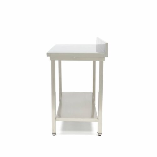 Stainless Steel Table - 160 x 70cm - Adjustable Height - with Backsplash