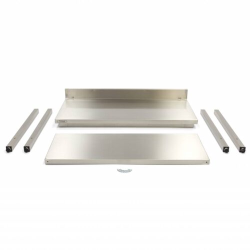 Stainless Steel Table - 200 x 70cm - Adjustable Height - with Backsplash