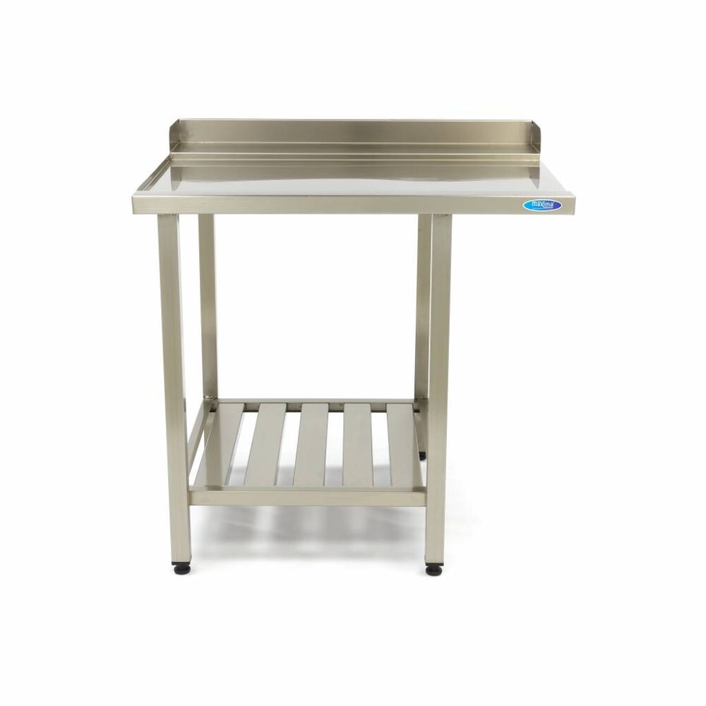 Dishwasher Table - 70 x 75cm - Left - with Backsplash and Storage Shelf