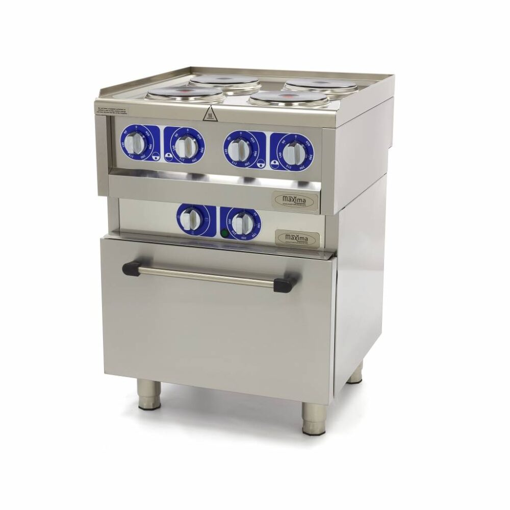 Commercial Grade Stove - 4 Burners - Electric - Double Unit - 60cm Deep - with Oven