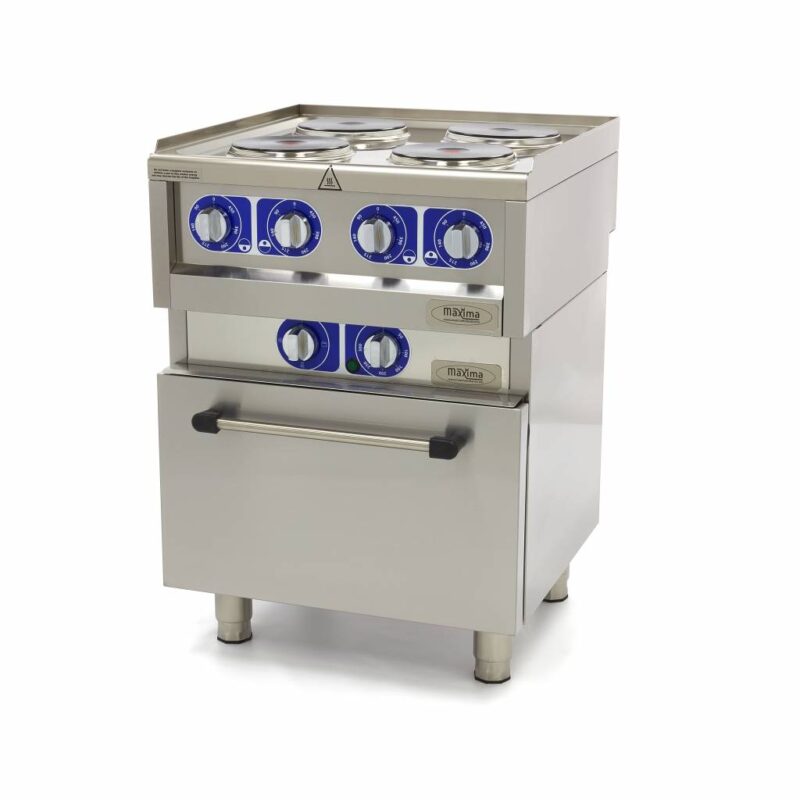Commercial Grade Stove - 4 Burners - Electric - Double Unit - 60cm Deep - with Oven