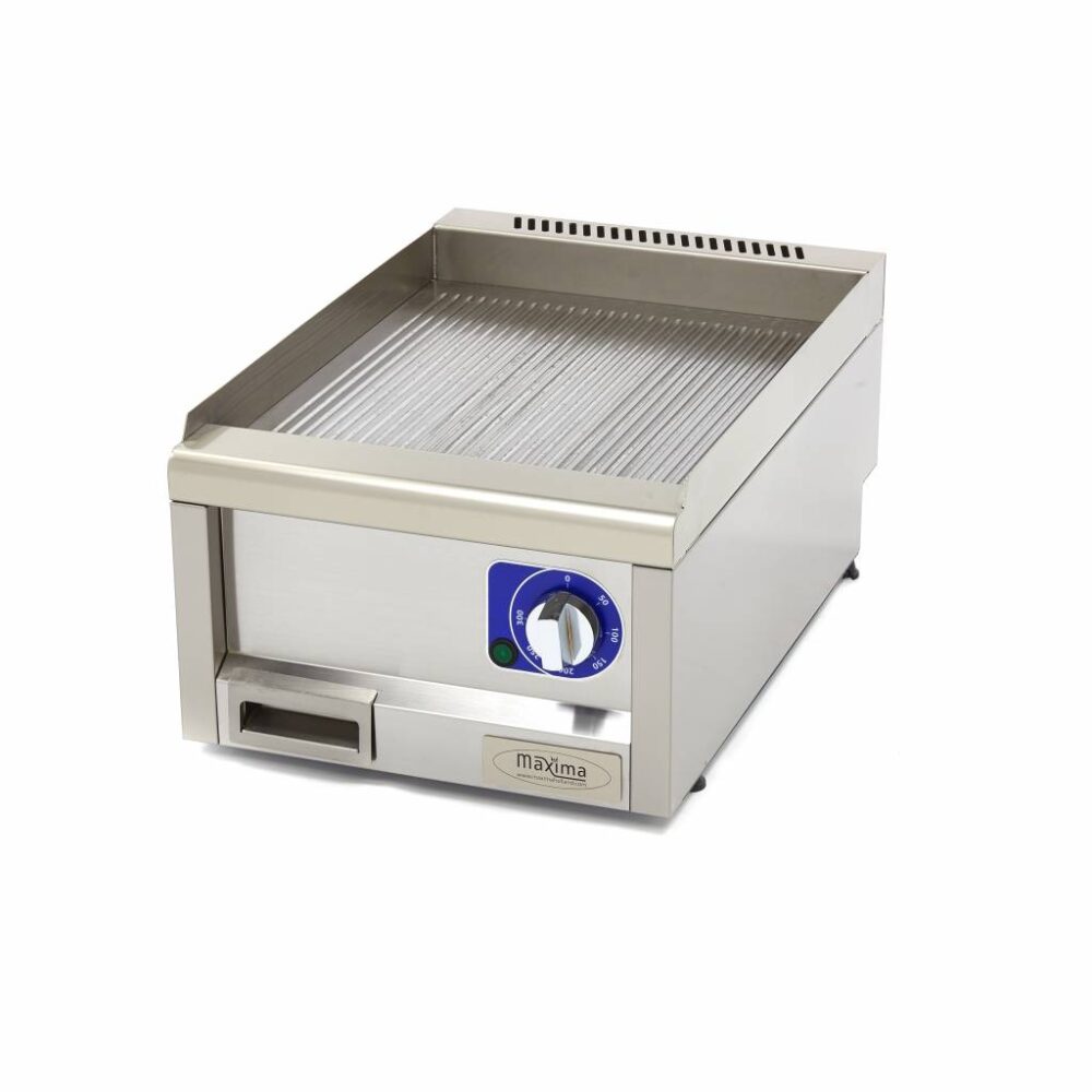 Commercial Grade Griddle - Grooved - Single Unit - 60cm Deep - Electric