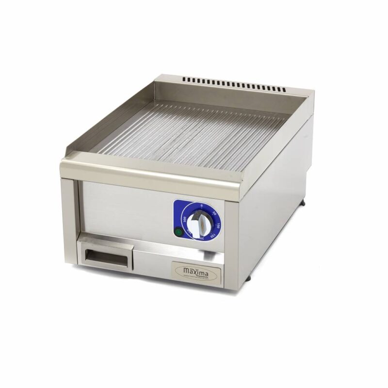 Commercial Grade Griddle - Grooved - Single Unit - 60cm Deep - Electric