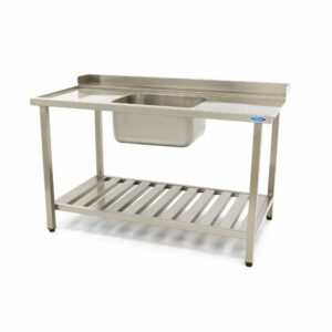 Dishwasher Table - 70 x 75cm - Left - with Backsplash and Storage Shelf