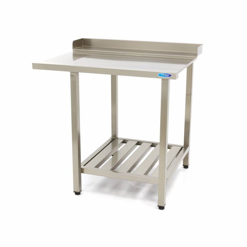 Dishwasher Table - 120 x 75cm - Right - with Backsplash and Storage Shelf