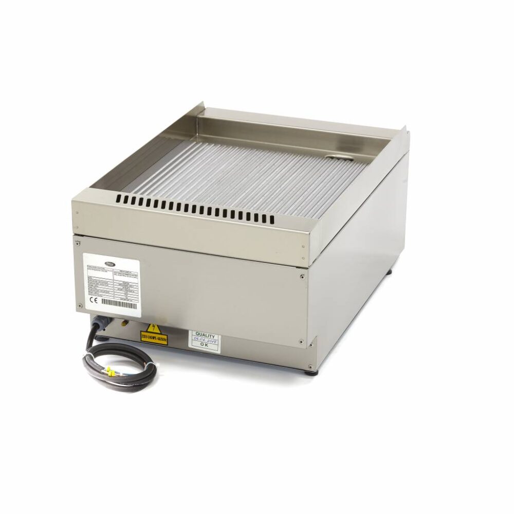 Commercial Grade Griddle - Grooved - Single Unit - 60cm Deep - Electric