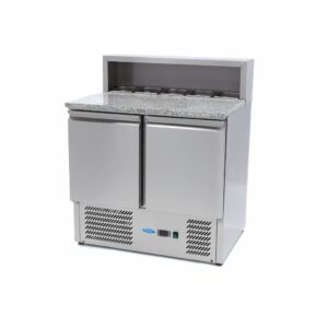 Pizza Prep Fridge - 137cm - 3 Doors - Fits 8 x 1/6 GN - incl Glass Cover