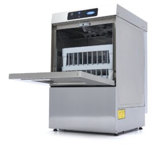 Glass Washer - 35 x 35cm - with Drain, Rinse Aid and Soap Pump - Digital Display - 230V