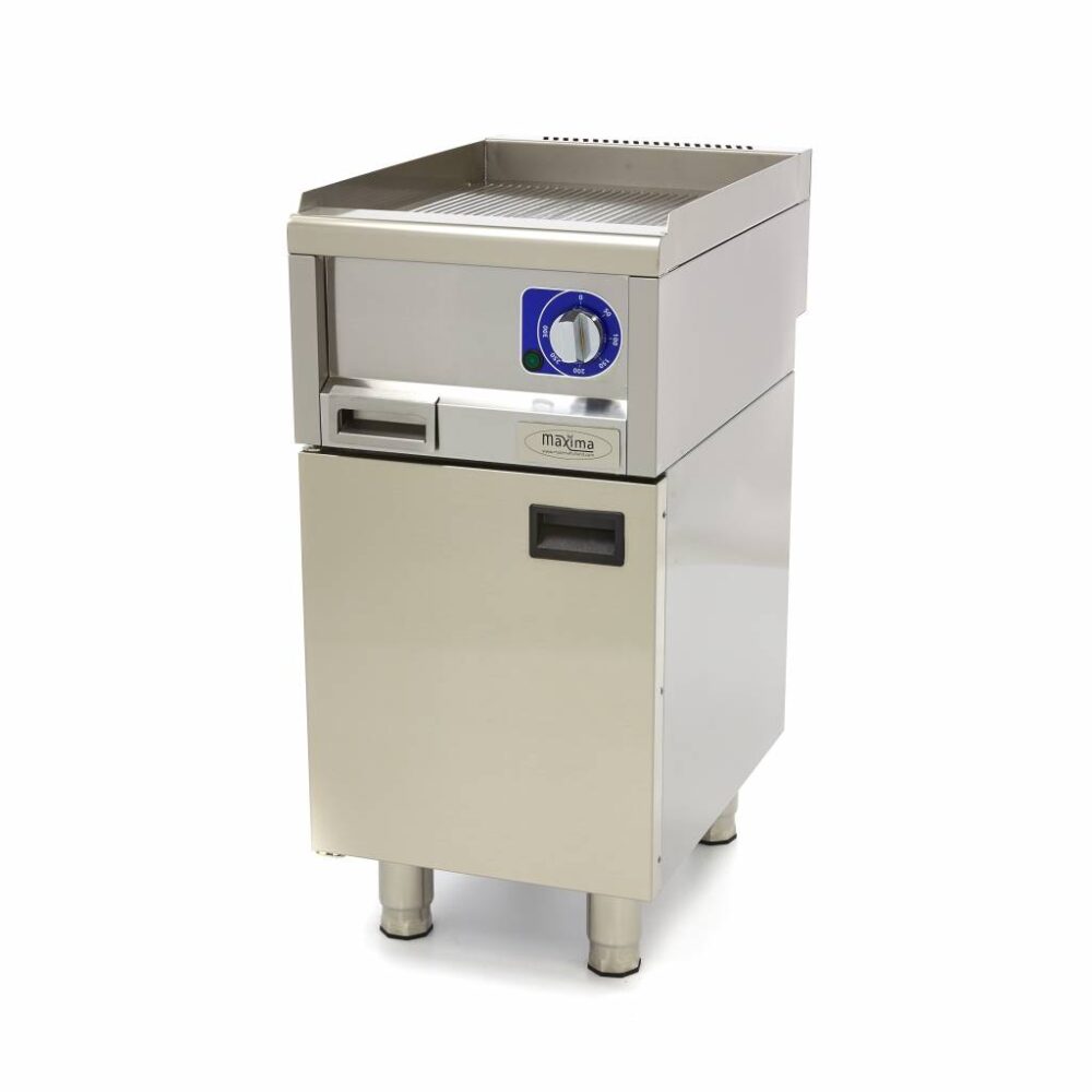 Commercial Grade Griddle - Grooved - Single Unit - 60cm Deep - Electric