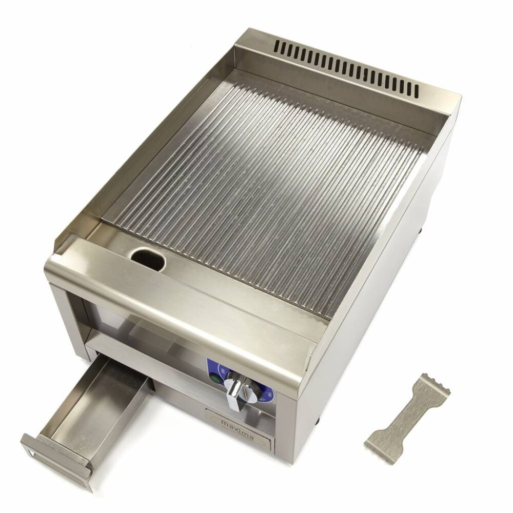 Commercial Grade Griddle - Grooved - Single Unit - 60cm Deep - Electric