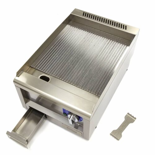 Commercial Grade Griddle - Grooved - Single Unit - 60cm Deep - Electric