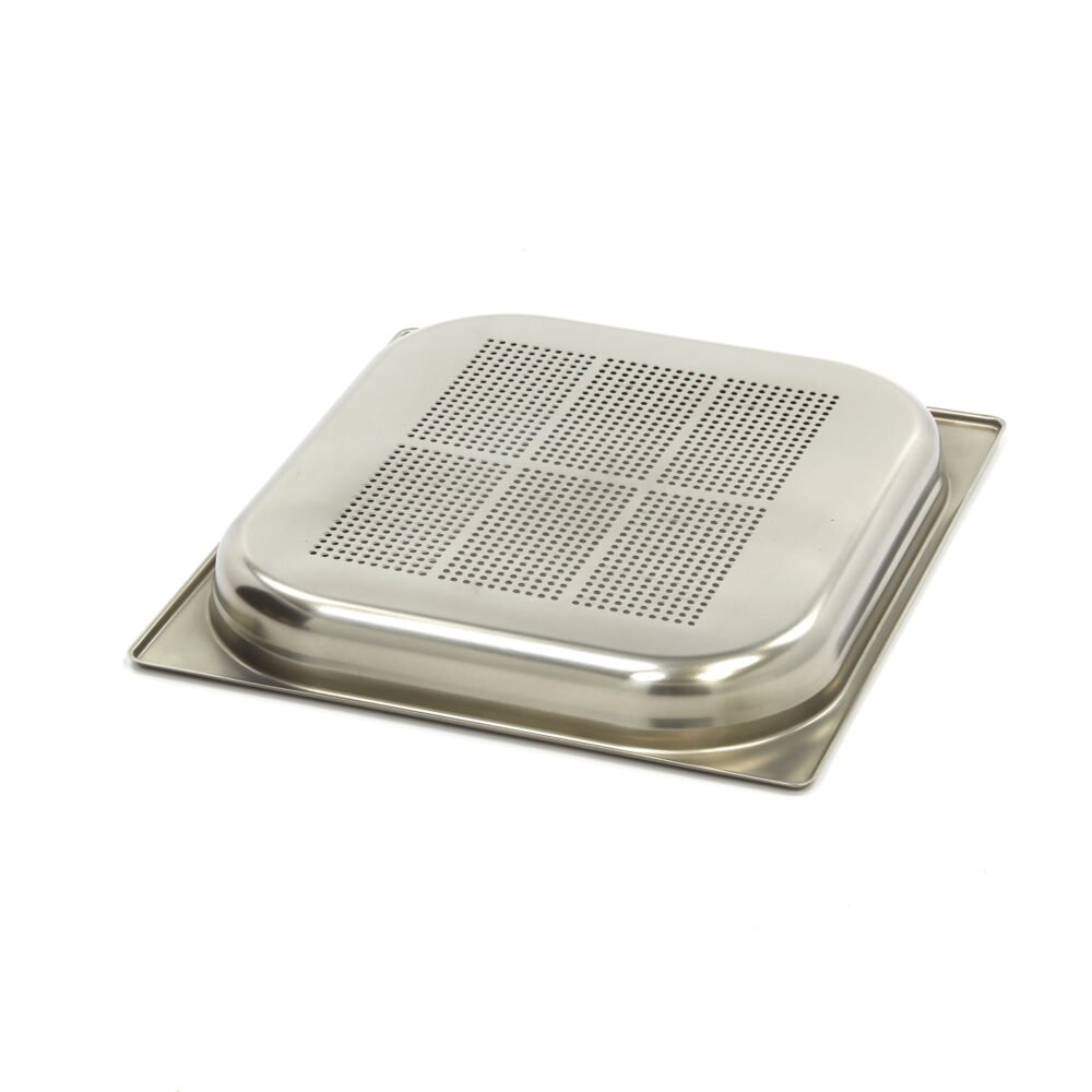 sp-productfoto-090 Gastronorm konteineris 2/3 GN - perforuotas - 4 cm gylio - 32,5 x 35,4 cm - nerūdijantis plienas