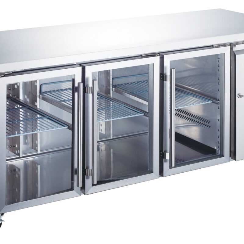 Counter Fridge - 180cm - 3 Glass Doors