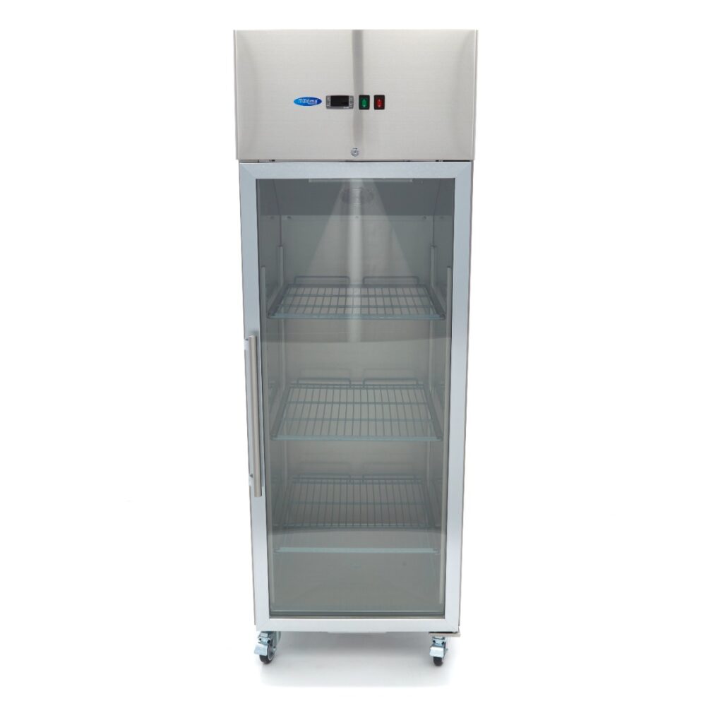Freezer - 600L - 3 Adjustable Shelves (2/1GN) - Stainless Steel - with Glass Door