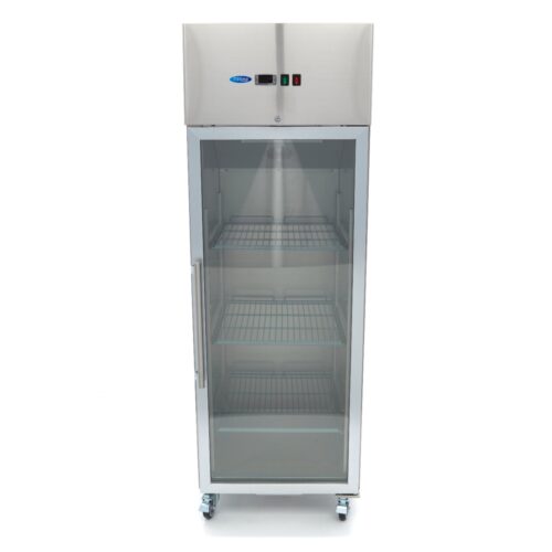 Freezer - 600L - 3 Adjustable Shelves (2/1GN) - Stainless Steel - with Glass Door