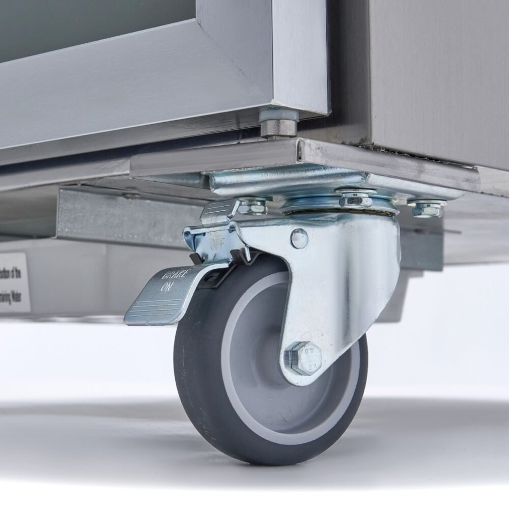 Šaldytuvas - 700L - 3 reguliuojamos lentynos (2/1 GN) - nerūdijantis plienas - su stiklinėmis durelėmis