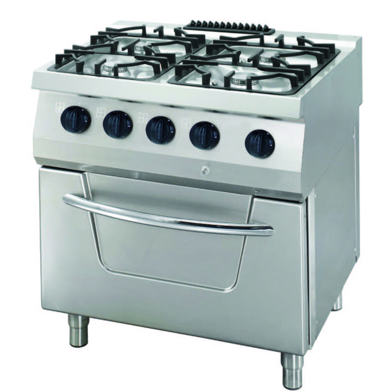 Heavy Duty Stove - 4 Burners - Double Unit - 70cm Deep - 36kW - Gas incl Electric Oven