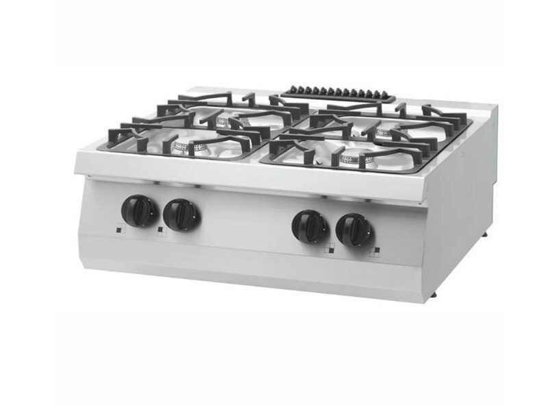 Heavy Duty Cooker - 4 Burners - Double Unit - 70cm Deep - 24kW - Gas