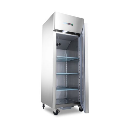 Fridge - 600L - 3 Adjustable Shelves (2/1 GN) - Stainless Steel - on Wheels