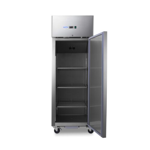 Fridge - 600L - 3 Adjustable Shelves (2/1 GN) - Stainless Steel - on Wheels