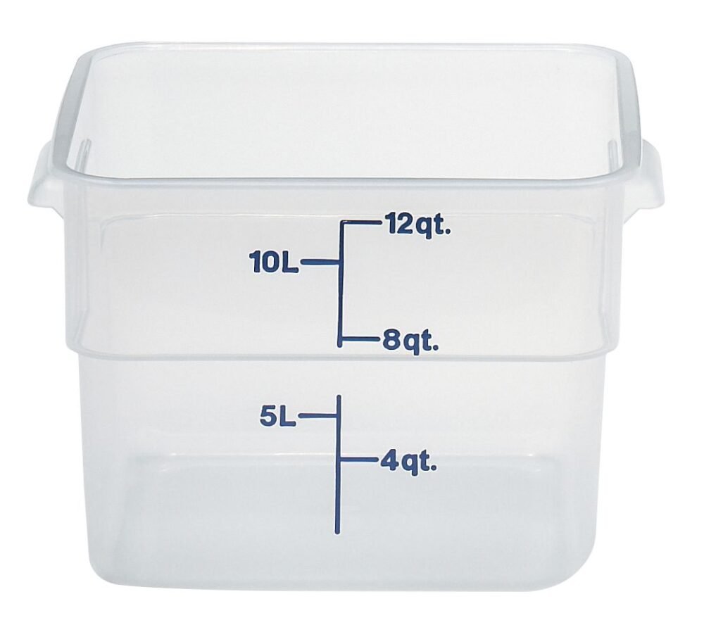 12SFSPP190_A1C0_1016_S01 Skaidrus polipropileninis konteineris maistui CamSquare, Cambro, 11,4L, Permatomas, 256x310x(H)210mm