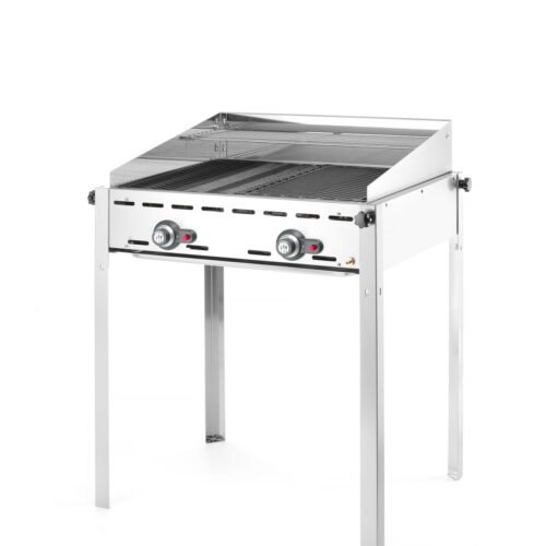 Dujinis 2 degiklių grilis Green Fire Profi Line, HENDI, Profi Line, Emaliuota ketaus keptuvė ir grotelės GN 1/1, 11,6kW, 740x615x(H)825mm