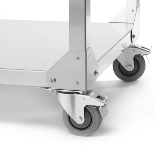 Dujinis 4 degiklių grilis Green Fire Profi Line, HENDI, Profi Line, Išmontuojamas stovas su lentyna, Šviesiai pilkas, 22kW, 1400x612x(H)825mm