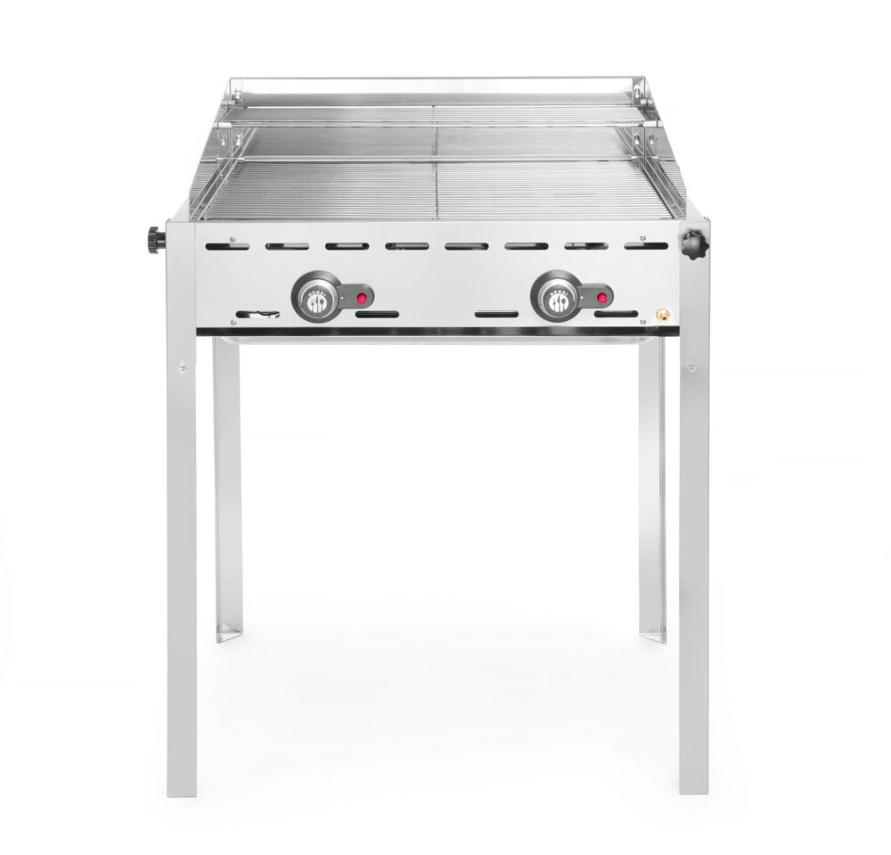 Dujinis 2 degiklių grilis Green Fire Profi Line, HENDI, Profi Line, 2 nerūdijančio plieno grotelės GN1/1, 11,6kW, 740x612x(H)825mm