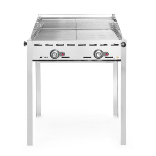 Dujinis 2 degiklių grilis Green Fire Profi Line, HENDI, Profi Line, 2 nerūdijančio plieno grotelės GN1/1, 11,6kW, 740x612x(H)825mm
