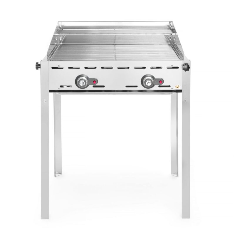 Dujinis 2 degiklių grilis Green Fire Profi Line, HENDI, Profi Line, 2 nerūdijančio plieno grotelės GN1/1, 11,6kW, 740x612x(H)825mm
