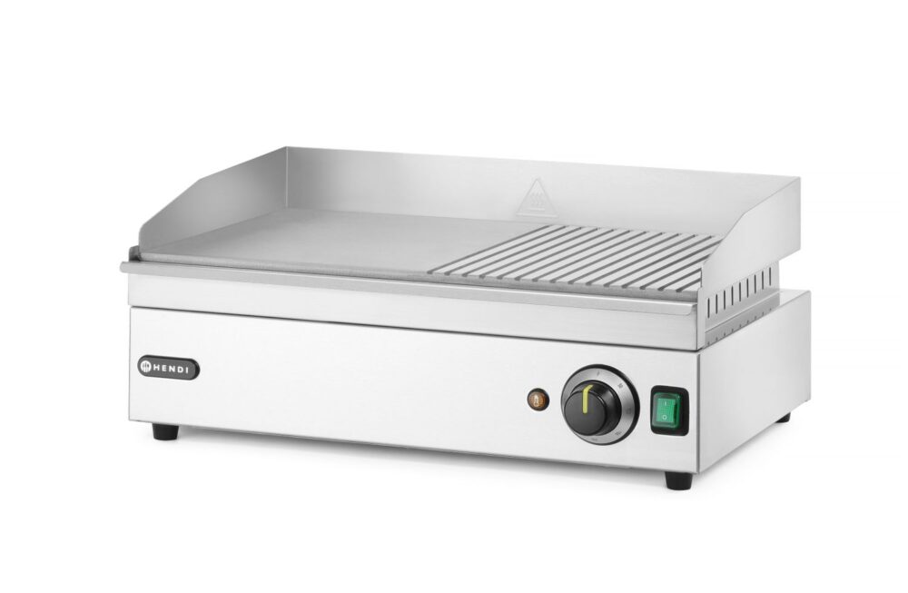 Pusiau briaunota kepimo paviršius-grilis, HENDI, Kitchen Line, 220-240V/2400W, 527x404x(H)233mm
