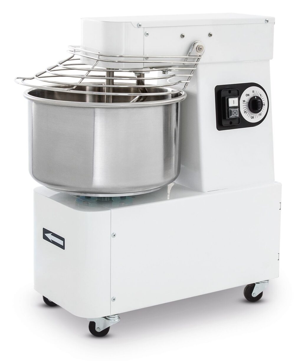 Spiralinė tešlos maišyklė su fiksuota galvute ir dubeniu, 22 l, Prismafood, 56 kg/h, 22L, 400V/750W, 385x670x(H)725mm