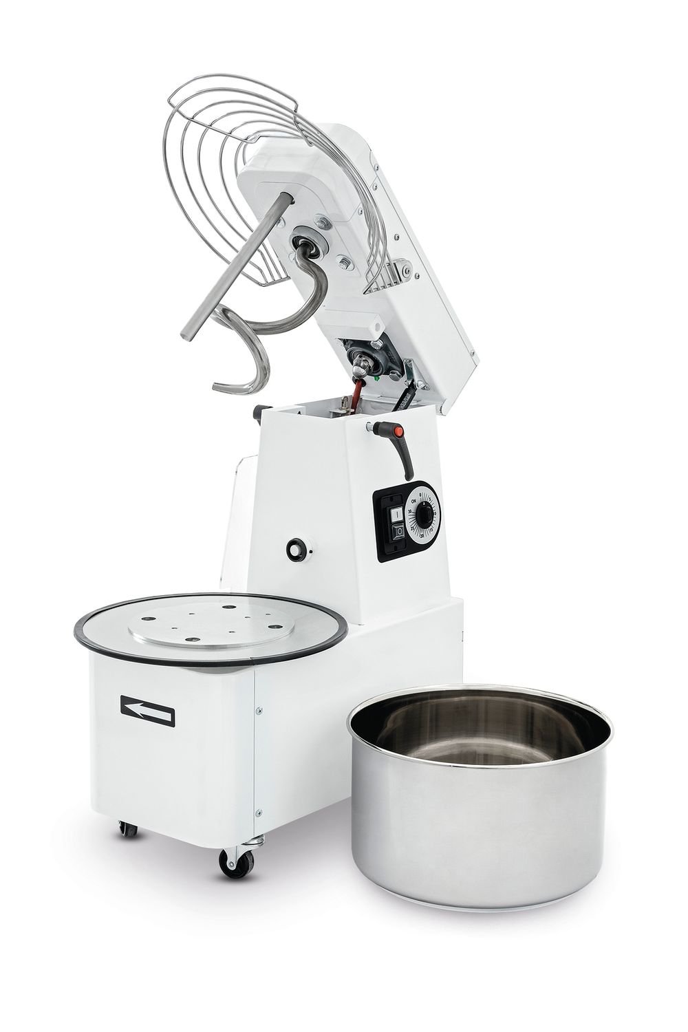 Spiralinė tešlos maišyklė su pakeliama galvute ir nuimamu dubeniu, 22 l, Prismafood, 56 kg/h, 22L, 400V/750W, 390x670x(H)735mm