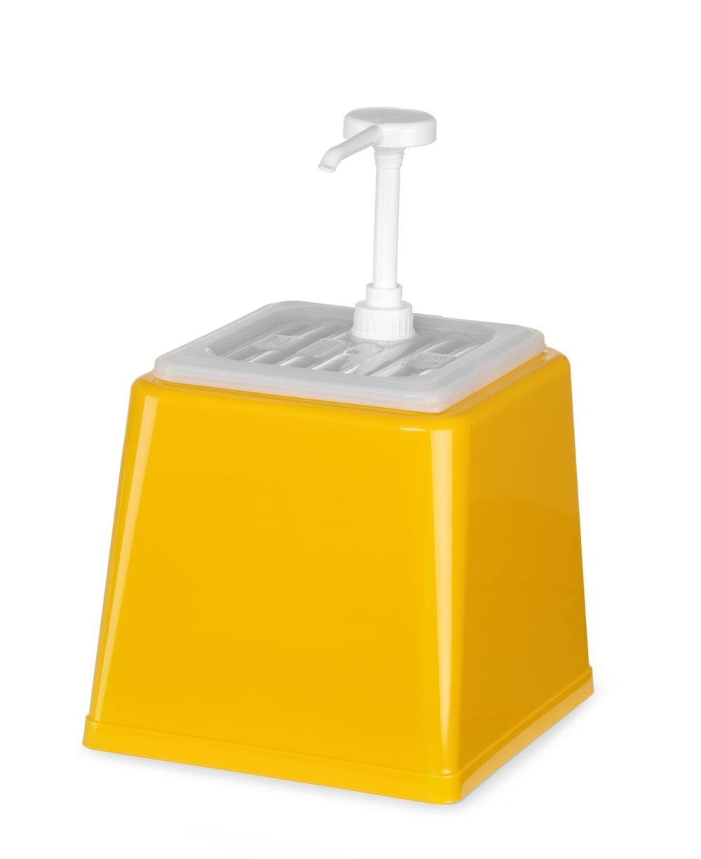 Padažų dozatorius su siurbliu, HENDI, 2,5L, Geltonas, 230x210x(H)327mm