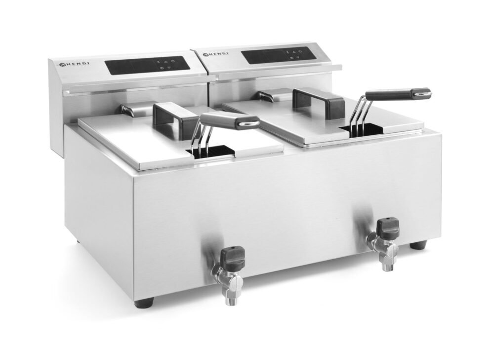 Gruzdintuvė su skaitmeniniu skydeliu Profi Line su išleidimo kraneliu 2x 8 l, HENDI, Profi Line, 16L, 230V/7000W, 605x515x(H)350mm