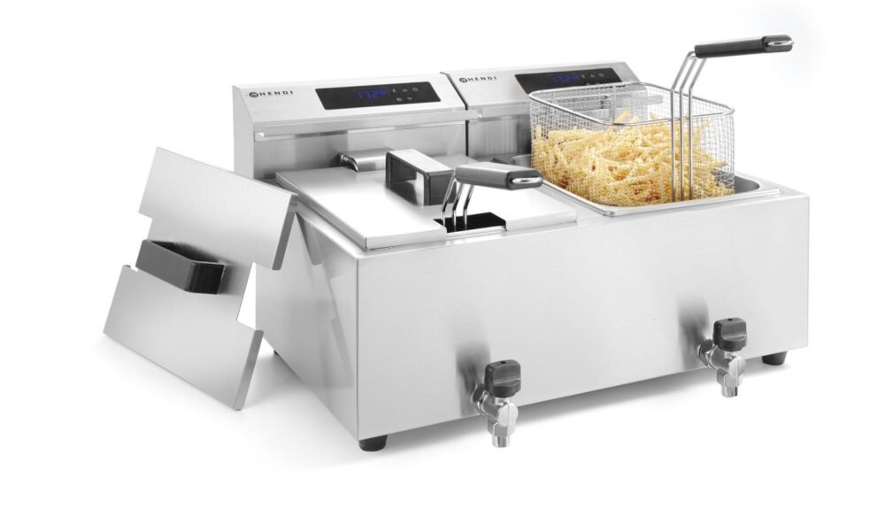 Gruzdintuvė su skaitmeniniu skydeliu Profi Line su išleidimo kraneliu 2x 8 l, HENDI, Profi Line, 16L, 230V/7000W, 605x515x(H)350mm