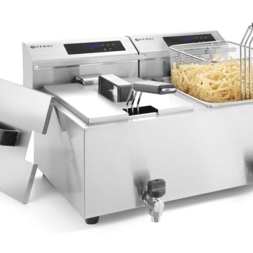 Gruzdintuvė su skaitmeniniu skydeliu Profi Line su išleidimo kraneliu 2x 8 l, HENDI, Profi Line, 16L, 230V/7000W, 605x515x(H)350mm