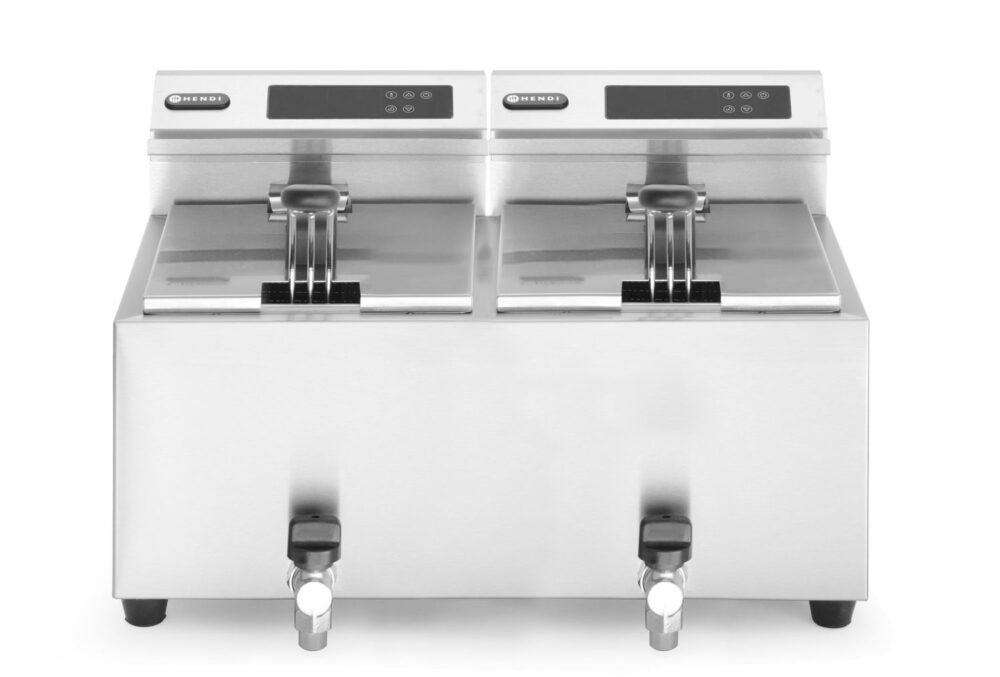 Gruzdintuvė su skaitmeniniu skydeliu Profi Line su išleidimo kraneliu 2x 8 l, HENDI, Profi Line, 16L, 230V/7000W, 605x515x(H)350mm