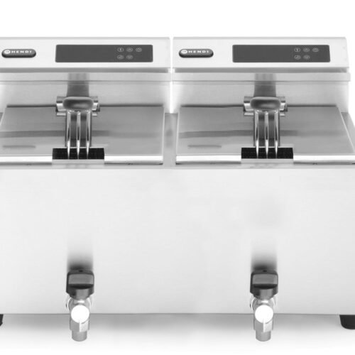 Gruzdintuvė su skaitmeniniu skydeliu Profi Line su išleidimo kraneliu 2x 8 l, HENDI, Profi Line, 16L, 230V/7000W, 605x515x(H)350mm