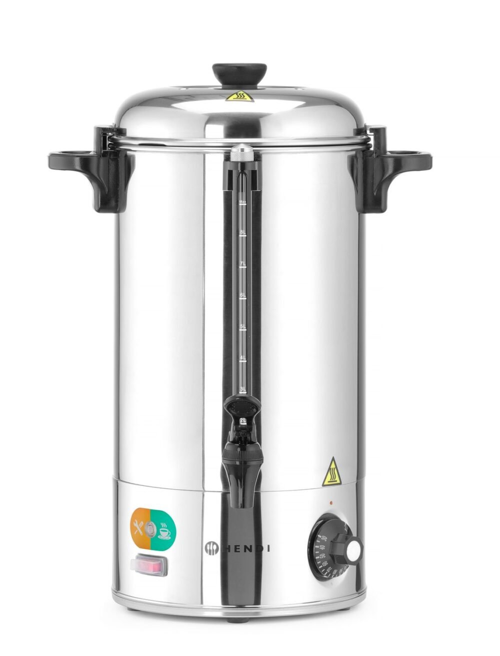 Vandens virimo aparatas viensluoksnėmis sienelėmis, HENDI, 9L, Sidabro, 230V/2200W, 370x332x(H)472mm