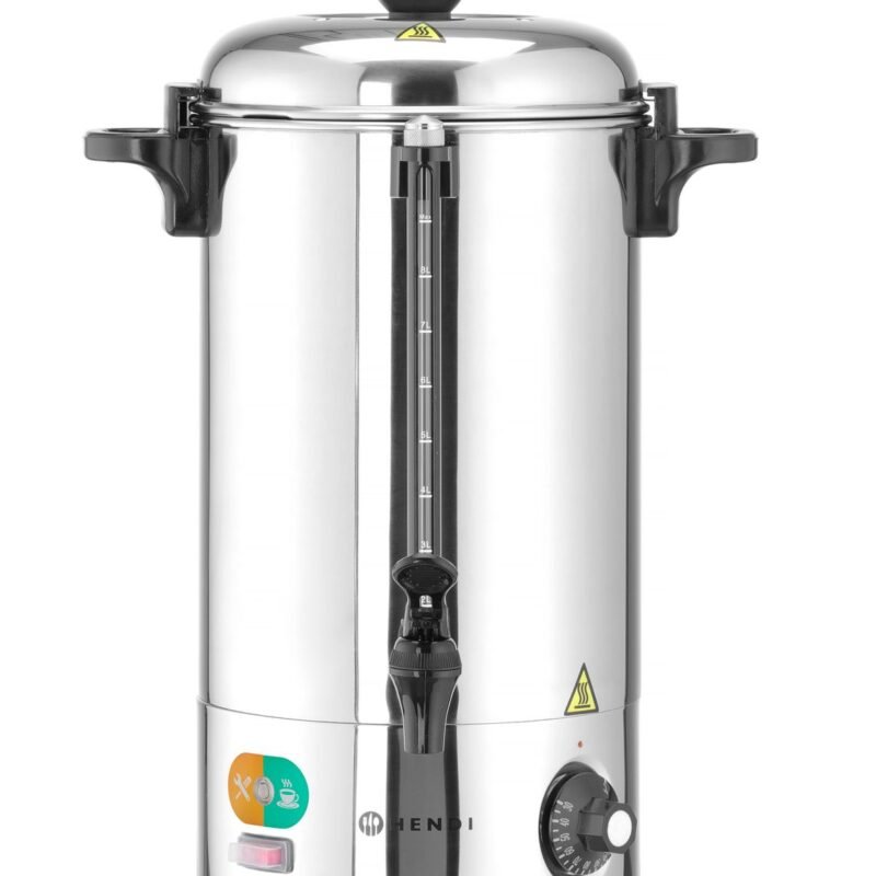 Vandens virimo aparatas viensluoksnėmis sienelėmis, HENDI, 9L, Sidabro, 230V/2200W, 370x332x(H)472mm