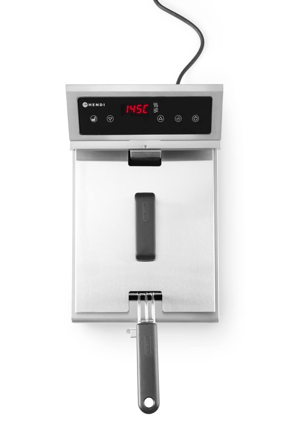 Indukcinė gruzdintuvė su išleidimo čiaupu, 8 l, HENDI, 8L, Šviesiai pilkas, 230V/3500W, 288x619x(H)408mm