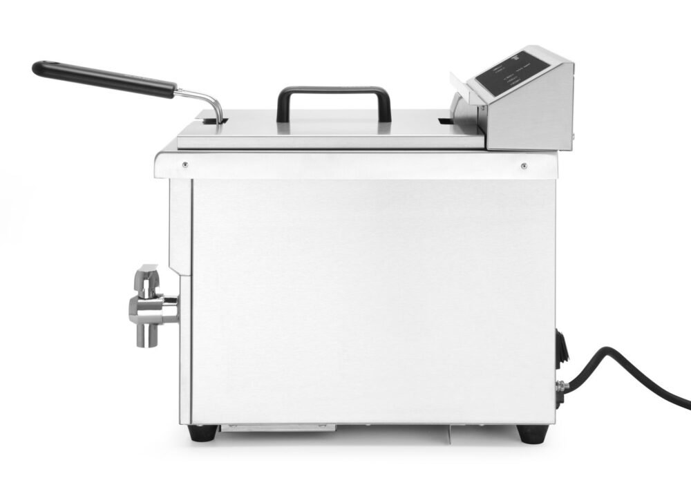Indukcinė gruzdintuvė su išleidimo čiaupu, 8 l, HENDI, 8L, Šviesiai pilkas, 230V/3500W, 288x619x(H)408mm