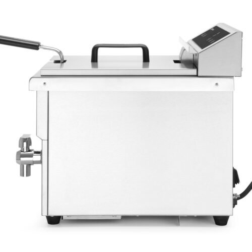 Indukcinė gruzdintuvė su išleidimo čiaupu, 8 l, HENDI, 8L, Šviesiai pilkas, 230V/3500W, 288x619x(H)408mm